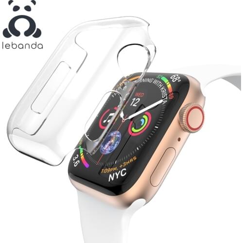 Lebanda Cover for apple watch 6 SE 5 4 3 2 1 case for iwatch screen protector bumper hard PC transparent 40 44mm clear slim-fit