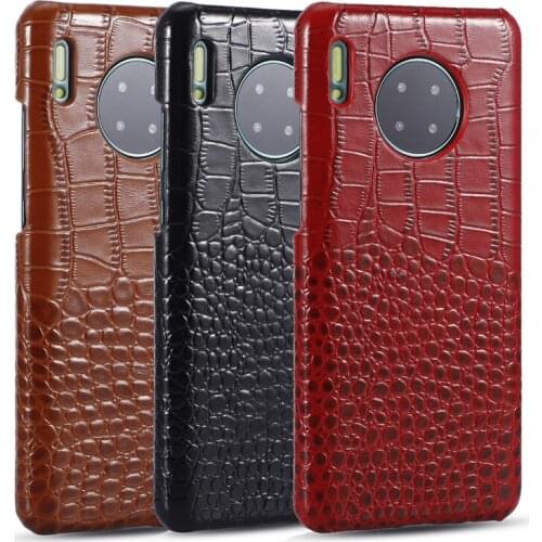 For Huawei Mate30 Genuine Leather Back Case Slim Crocodile Skin Real Leather Phone Case Simple Back Cover For Huawei Mate30 Pro
