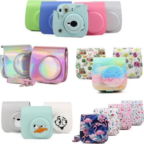 For Fujifilm Instax Mini 9 8 8+ Camera Accessory Artist Oil Paint PU Leather Instant Camera Shoulder Bag Protector Cover Case