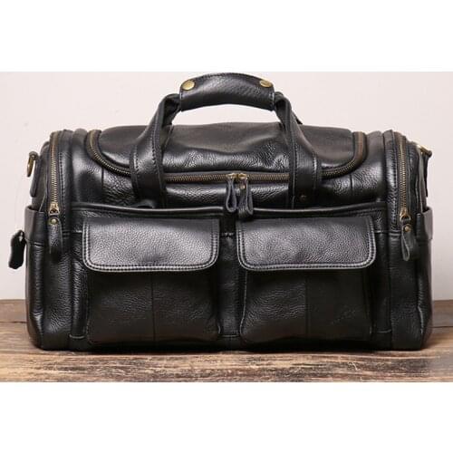 European and American retro frosted leather Men luggage bag leather mens shoulder messenger bag for short trips travel bags