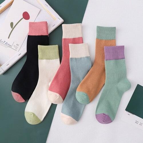 Cotton Korean Style Women Socks Candy Color 1Pair Breathable Mid Tube Socks for Spring Summer Elastic Short Sox