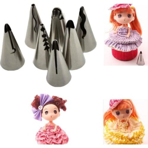 Luyou 7pcs/set Cake Decorating Stainless steel Icing Piping Nozzles Pastry Tips Set Cake Baking Tools Accessories FM1680