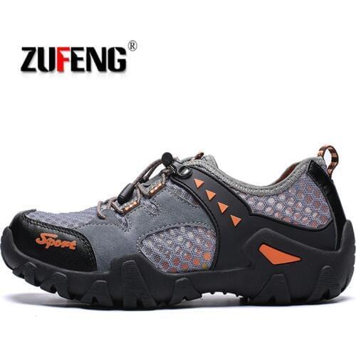 New Genuine leather Men Hiking Shoes Breathable Outdoor Sandals Summer Trekking Sandals Big Size Men Mountain Climbing Sneakers