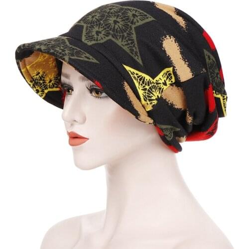 New Fashion Hat Women Print Casual Plait India Hat Muslim Ruffle Cancer Chemo Hat Beanie Scarf Turban Head Wrap Cap