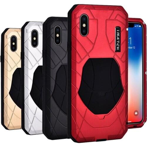 For iPhone 11 Pro X XS Max XR 8 7 6S Plus Luxury Outdoor Armor Aluminum Metal Silicone Hybrid Case Heavy Cover Coque Etuis