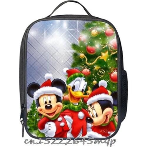 Mickey Mouse Minnie Lunch Bag Kids Portable Bento Fresh Bag Insulated Food Thermal Cooler Child School Picnic Storage Box