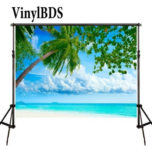 VinylBDS Summer Scenery Wedding Photography Backdrop Outdoor Seaside Children Backdrop Newborn Blue Sky Backdrops for Studio
