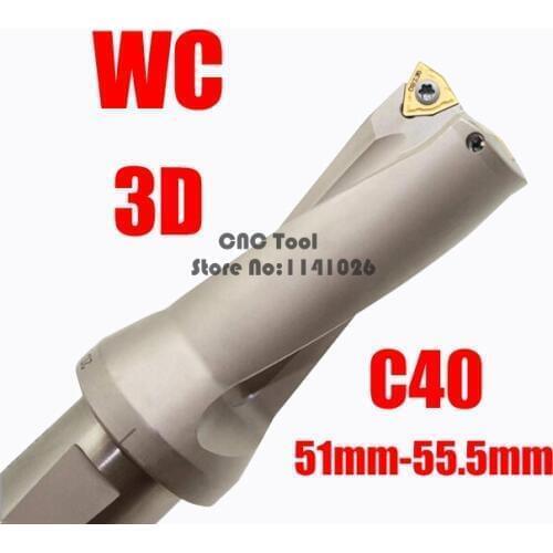 WC C40 3D SD 51 52 53 54 55 mm U Drill Type For WC080412MT Insert U Drilling Shallow Hole indexable insert drills