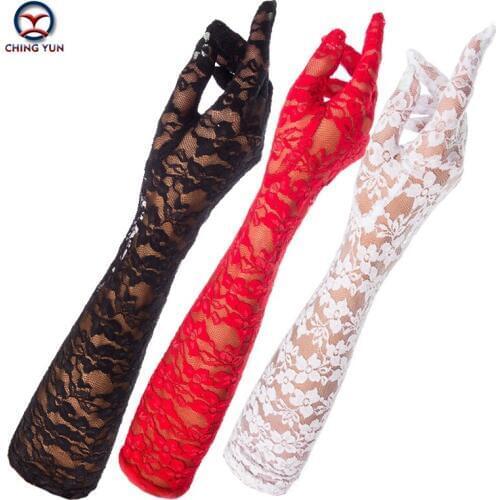 CHING YUN 2019 New summer Women Long Gloves Sexy Ultra-thin Ventilation Lace Gloves Bike Sunscreen Fashion ultra-thin gloves
