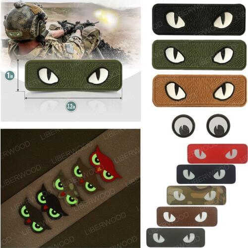 Cat Eyes Tactical Patch Military Combat Glow In Dark GITD Tag Applique Badge Patch For Tactical Helmet Bag Jacket UNIFORM
