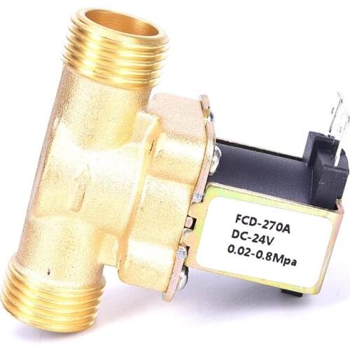 1/2in Solenoid Valve Water Valve 1PC AC 220V Electric Valve Normally Closed Brass