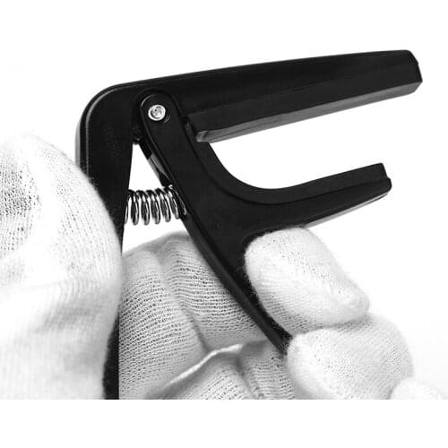 1PCS Black Ukulele Capo Single-handed Quick Change Ukelele Capo Plastic Steel Guitar Parts & Accessories