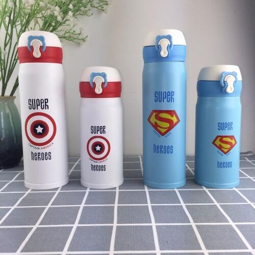 1PC game super hero printing Insulated vacuum cup,5 designs thermos flasks my league tea cup water bottle pop-up lid ENY 001