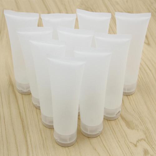 10 Pcs 50ml Travel Squeeze Bottles Soft Tube Refillable Plastic Matte Flip Cap Cosmetic Body Lotion Shampoo Squeeze Travel Tubes