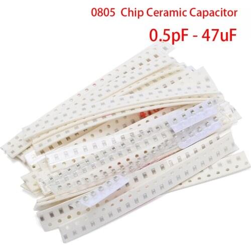 100pcs 0805 SMD Chip Multilayer Ceramic Capacitor 0.5pF - 47uF 10pF 22pF 100pF 1nF 10nF 100nF 0.1uF 1uF 2.2uF 4.7uF 10uF 22uF