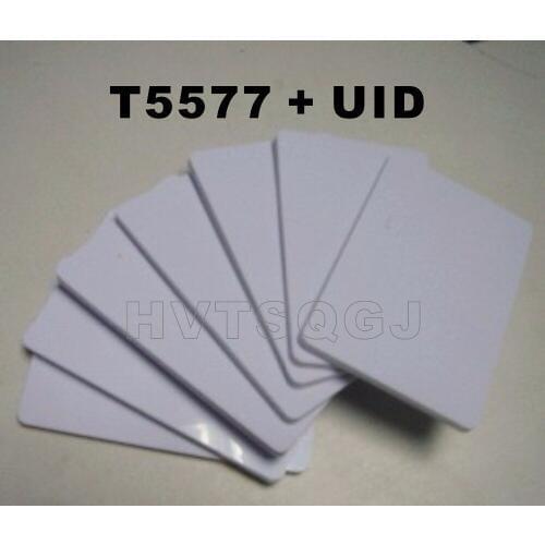 100pcs UID rewritable 125Khz security RFID card T5577 chips proximity card