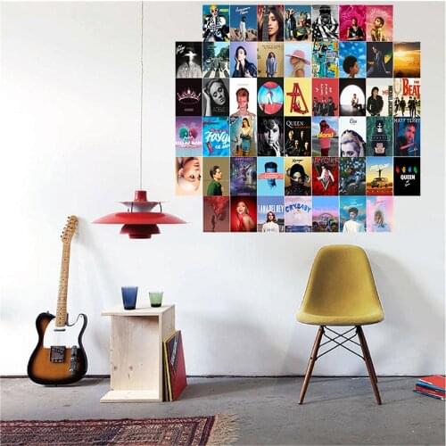 50Pcs Popular Band Aesthetic Picture Wall Collage Album Record Style Photo Modern Wall Art Print for Bedroom Large Wall Decor