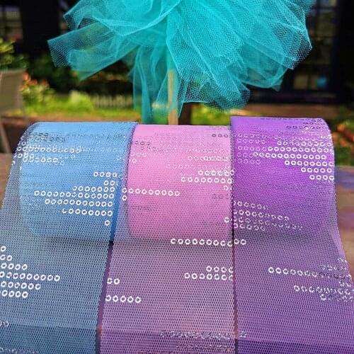 6cm 25Y Glitter Tulle Ribbon Mesh Roll Bubble Gauze DIY Craft Bowknot Tutu Skirt Girl Baby Shower Birthday Party Wedding Supply