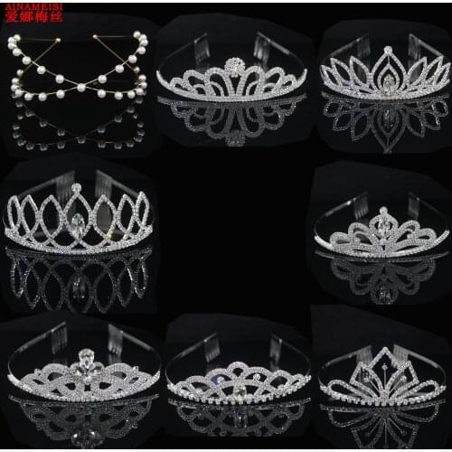 AINAMEISI Exquisite Fashion Bridal Wedding Rhinestone Headwear Crown Gift Hair Accessories 8 Styles Commemorative Jewelry