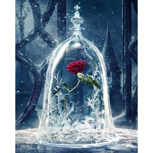 Diamond Painting Beauty and The Beast Diamond Mosaic Cross Stitch Kits Full Diamond Embroidery Room Decoration Disney