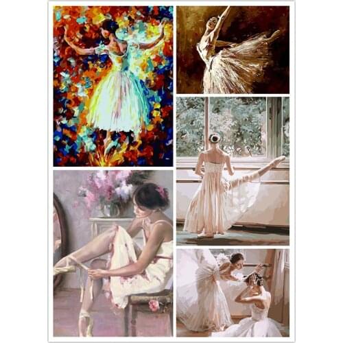 Great Dancers Painting By Numbers For Adults Kits Hand Painted Decor Drawing Canvas DIY Oil Coloring Paint Pictures By Numbers