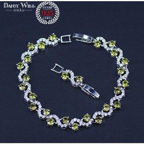 Elegant Blue Olival Green Cubic Zircon Stone Bracelet For Women S Shape CZ Fashion Jewelry Christmas Gift