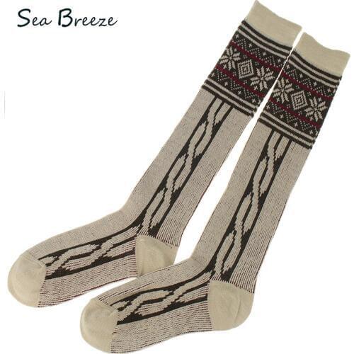 Sea Breeze Brand Autumn Winter new style fashion women high quality cotton Retro cute knee school stockings Free shipping