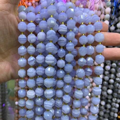 9-10mm Natural Purple Agate Amethyst Citrine Morgan Tiger Eye Stone Beads 15'' Faceted Round DIY Loose Beads For Jewelry Making