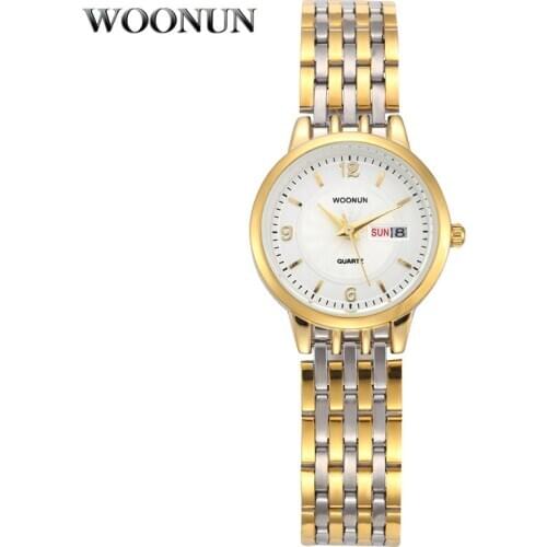 New Fashion Luxury Watch Women Gold Watches Full Steel Date Day Quartz Wristwatches Best Gift Clock Reloj Mujer Relogio Feminino