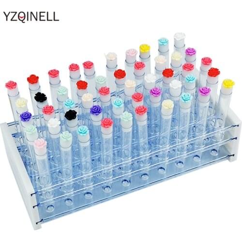 50pcs Eyebrow Brush Tube Eyelash Brush Tube Rack 50 Holes 3 Layers Plastic Holder Dust-Proof Mascara Sticks Applicators Makeup