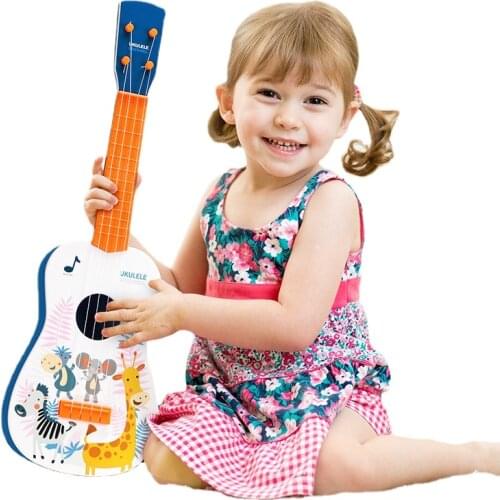 Childrens Cartoon Ukulele Mini Four-string Guitar Early Education Toy Musical Instrument Music Enlightenment Toy Small Guitar