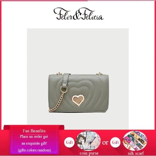 FELIX & FELICIA Fashion Shoulder Bags For Women Messenger Ladies PU Leather Crossbody Stylish Designer Handbag Square Chain Bag