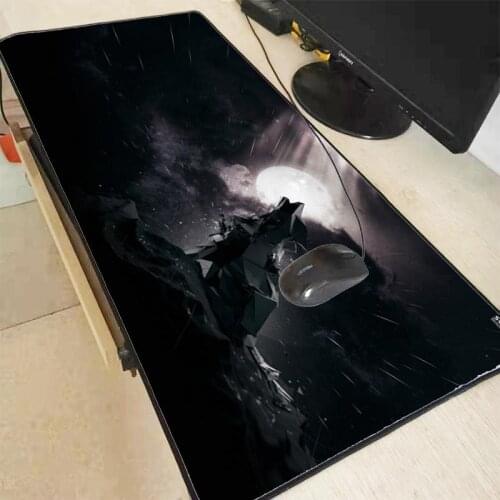 Mairuige Wolf Night Moon Gaming Mouse Pad Black Lock Edge Desk Keyboard Mouse Mat Rug Large Game Mousepad Gamer for CSGO Dota 2