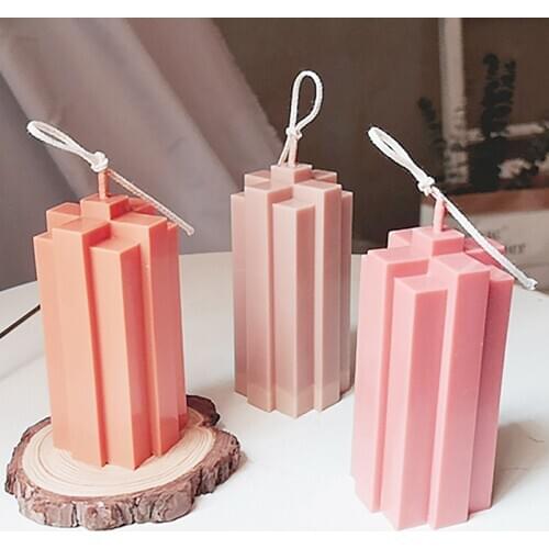 Line Contour Cross Geometry Building Block Scented Candle Mold DIY Acrylic Plastic Mold Resin Molds Candle Making Kit