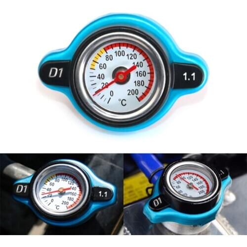 Car Motorcycle Styling Thermo Radiator Cap Tank Cover Water Temperature Gauge with Utility Safe 0.9 Bar/ 1.1 Bar/1.3 Bar