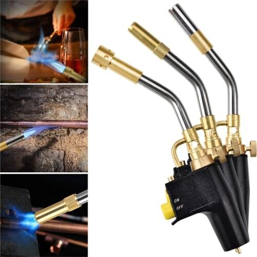 MAPP Propane Gas Welding Torches Plumbing Blow Torch Soldering Tool Metal Flame Gun Brazing Welding Quick Fire Solder Burner