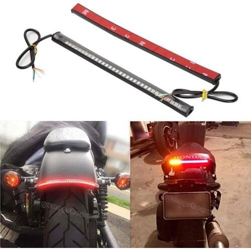 48 LEDs Motorcycle Soft Rubber Light Bar Strip Tail Brake Stop Turn Signal Lights License Plate Light 3014 SMD Universal