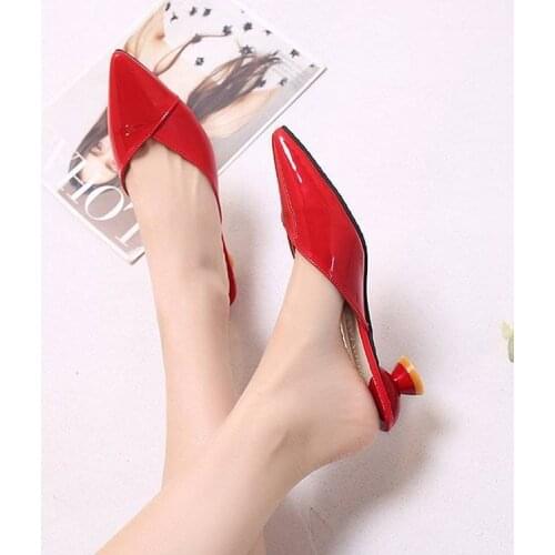 LIHUAMAO Mules shoes for women kitten heels slip on slipper sandals sexy pointed toe comfortable slides shoes