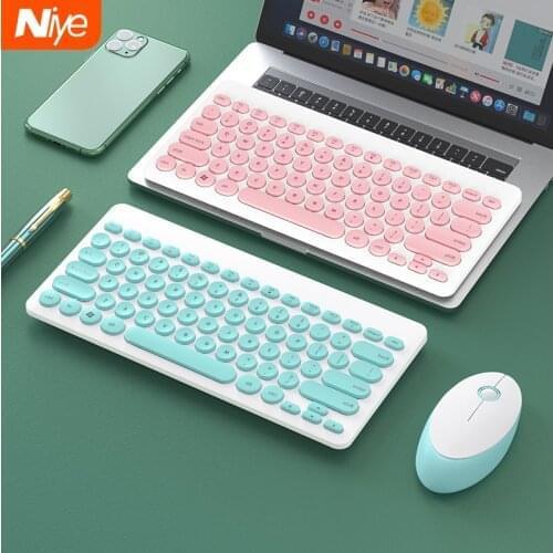 Wireless Keyboard And Mouse Set For Mac Tablet 2.4GHz Mini 60% Pink Keyboard Mouse Combo For iOS Windows Android Keycap Office