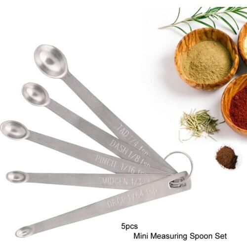 5pcs Mini Measuring Spoon Set Stainless Steel Coffee Tea Seasoning Multiple Size Measuring Spoons Kitchen cake BakingTools