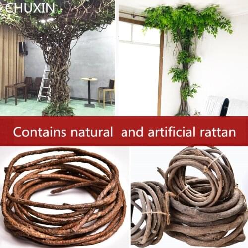 Natural Rattan Decoration Green Leaves Rattan Branch Home Decor Wedding Decoration Hotel Ceiling Wall Decoration DIY Background