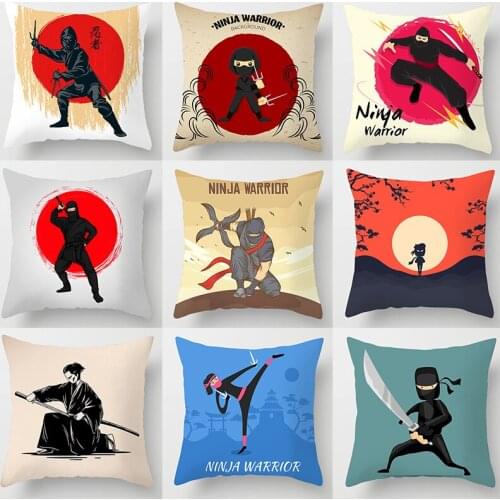 Pillowcase Cushion Cover For Sofa Anime Decorative Ninja Character Printing Throw Pillows Covers Home Modern Decor 45*45cm/pc