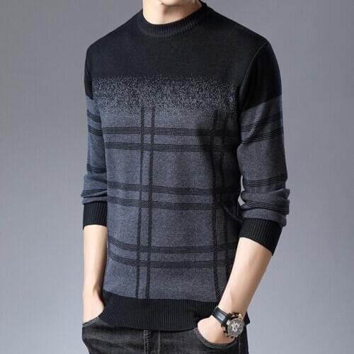 2020 New Fashion Brand Sweater Mens Pullovers Thick Slim Fit Jumpers Knitwear Woolen Winter Korean Style Casual Clothing Men