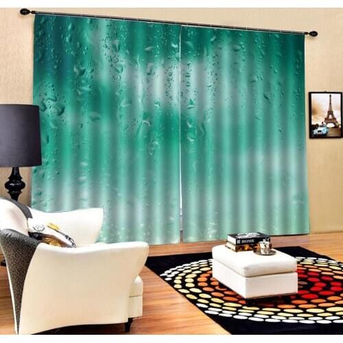 Window curtains for living room bedroom blackout curtains green curtains water Decoration curtains
