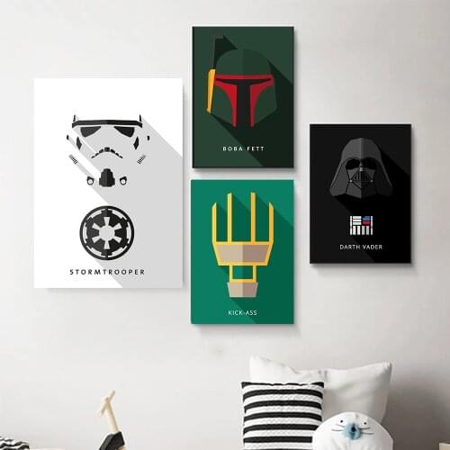 Disney Star Wars Cartoon Poster Print Marvel Avengers Canvas Painting Wall Art Living Room Home Cuadros Decoración Dormitorio