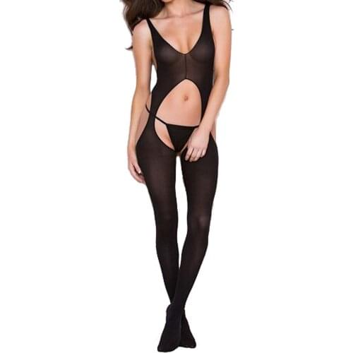 Sexy Lingerie Porno Costumes Fishnet Open Crotch Bodystockings Mesh Erotic Bodysuit Sleepwear Crotchless Teddies белье женское