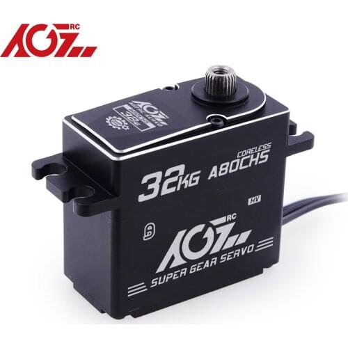AGFRC A80CHS Aluminum Case 7.4V 32KG 0.135Sec Metal Gears Coreless Motor 25T Digital STD Servo For 1/10 RC Truck Car Boat Plane