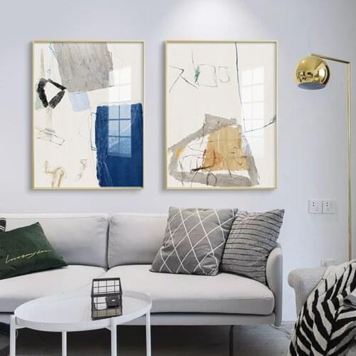 Nordic Hand painted Abstract line wall art Canvas Painting Prints Posters for Living Room Morden contracted art Home Decor