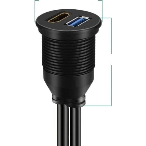 USB 3.0 and HDMI to HDMI + USB3.0 AUX expansion dashboard waterproof car for embedded mounting cables