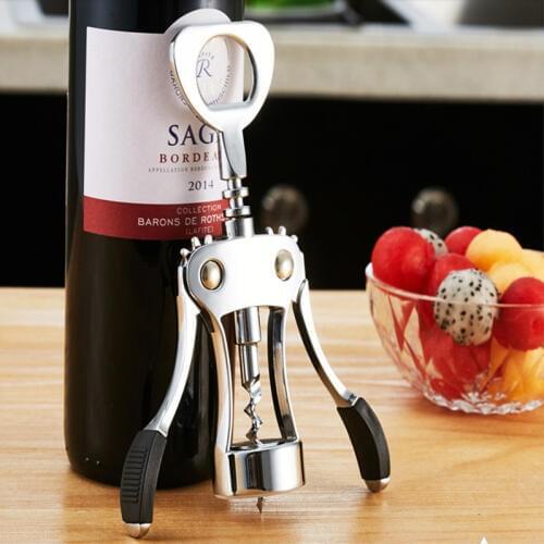 WOFU Direct Shipping Zinc Alloy Multi-function Wine Beer Bottle Opener Professional Handle Pressure Corkscrew Bar Kitchen Tools